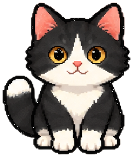 Tuxedo pixel cat
